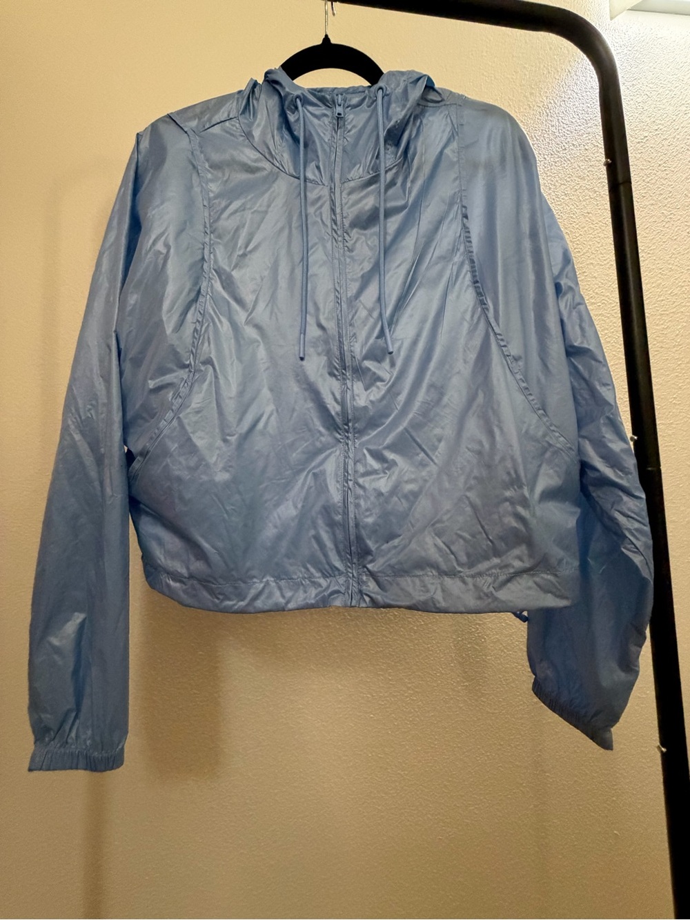 ALO Light Blue Hooded Windbreaker Jacket